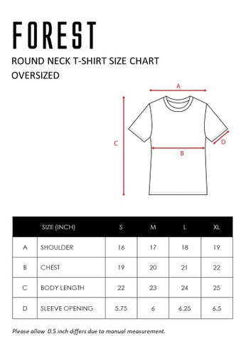 Forest Ladies Premium Cotton Loose Fit Boxy Cut Oversized T-shirt Women Print Tee | Baju T Shirt Perempuan - 822180