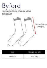 (3 Pcs) Byford Bamboo Spandex Full Length Casual Socks- BSF1026W