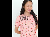 ( 1 Set ) Forest x Disney Ladies 100% Cotton Pyjamas Set Selected Colours - WPD0011