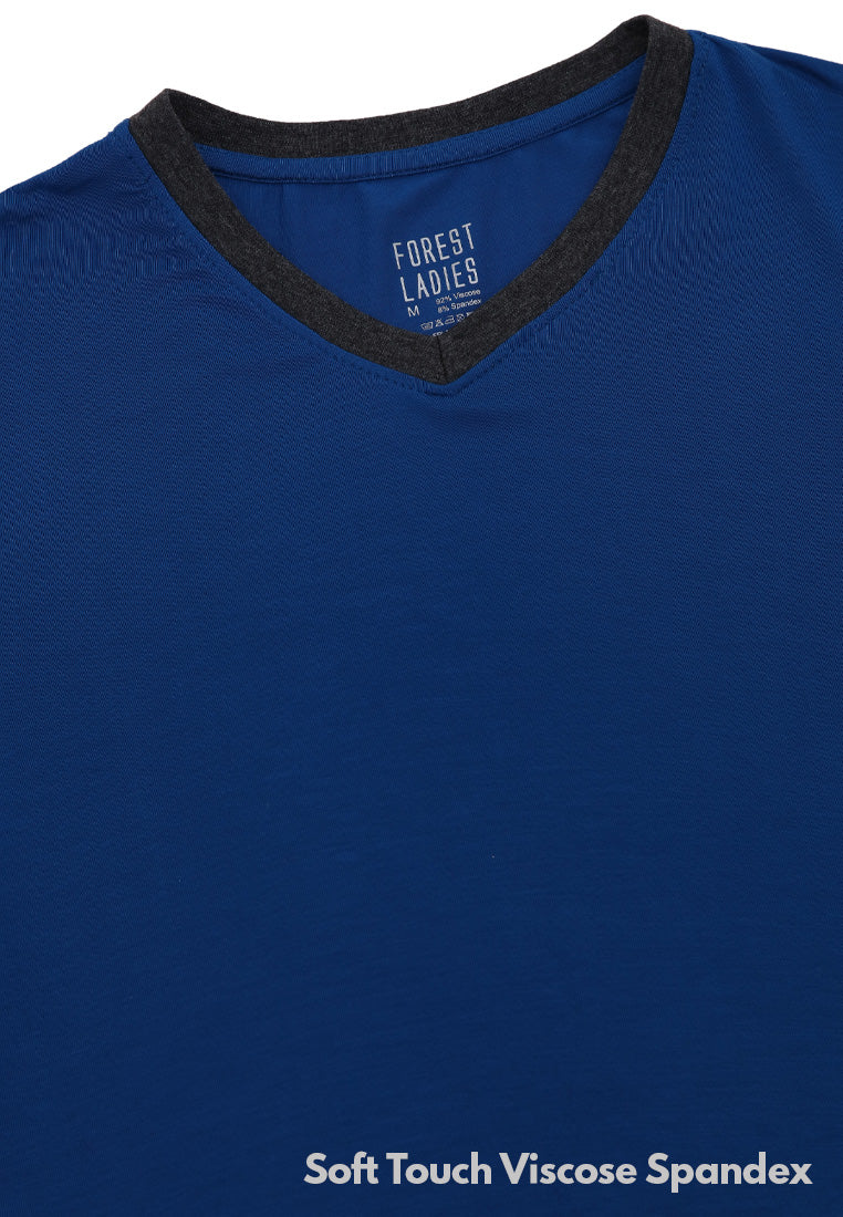 (1 Set) Forest Ladies Nylon Spandex Short Sleeve Three Quarther Bottom Pyjamas - FPL0001SL