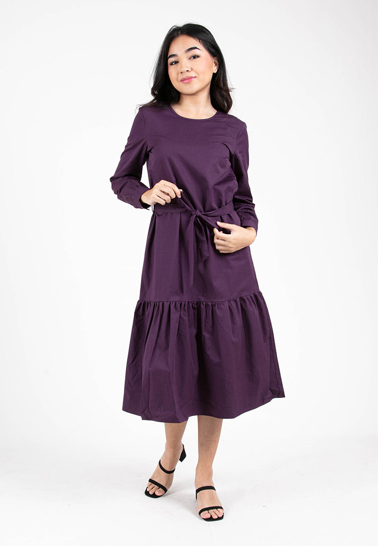 Forest Ladies Long Sleeve Woven Regular Cut Fashion Women Dress | Baju Perempuan Blouse - 822163