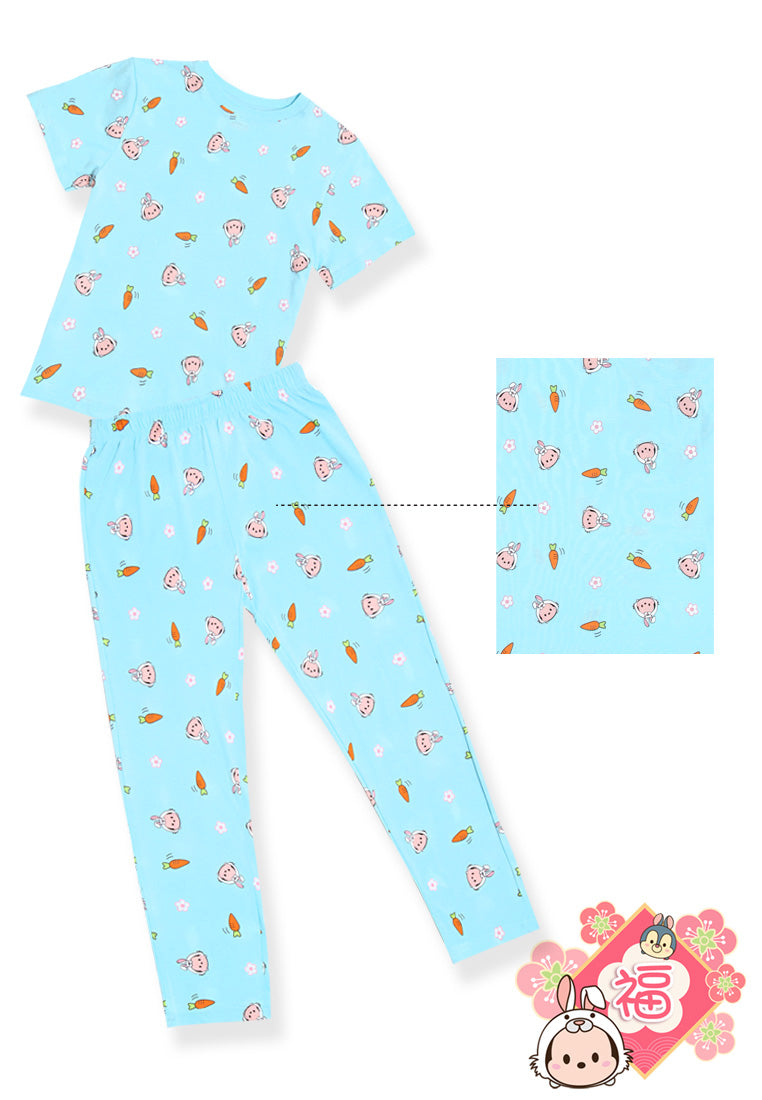 (1 Set) Forest x Disney "Year of Rabbit" Kids 100% Cotton Short Sleeve Long Bottom Pyjamas - WPJ0009