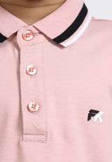 Forest Kids Premium Weight Cotton Stretchable Polo T Shirt Collar Tee | Baju T Shirt Budak Lelaki - FK20112