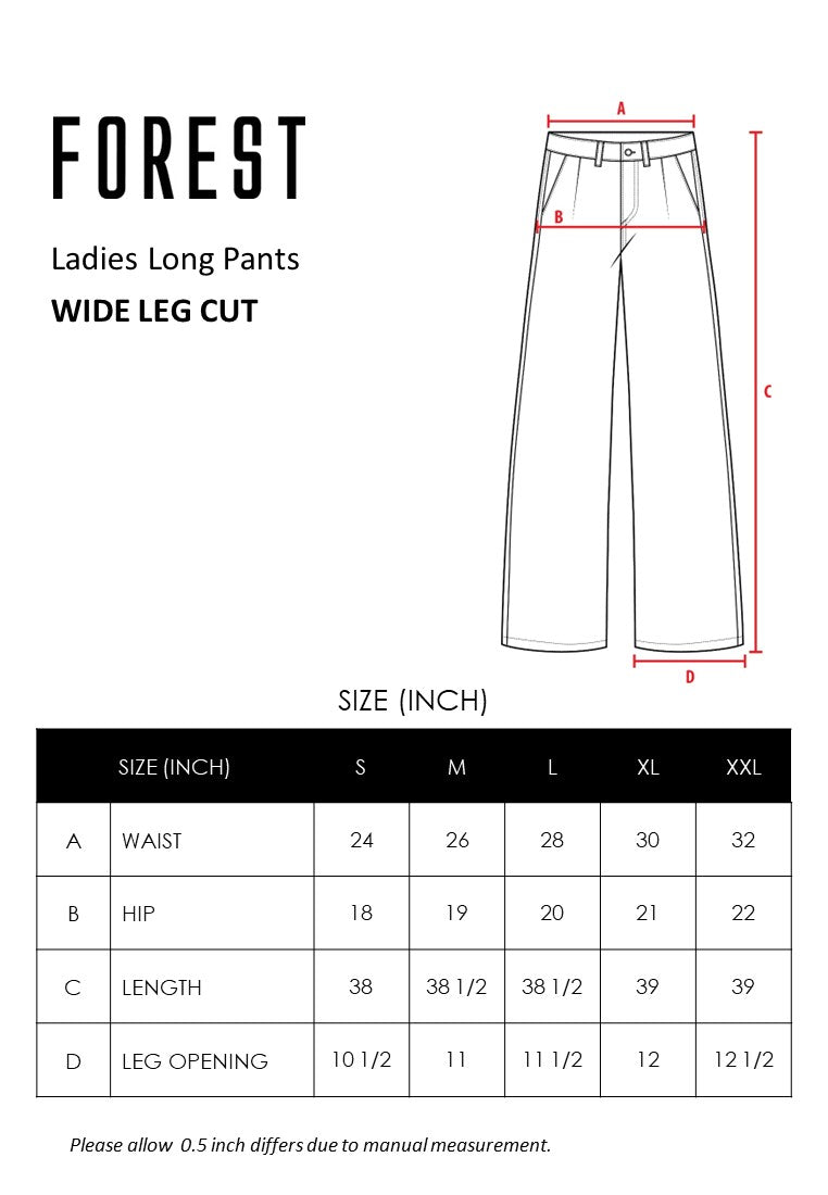 Forest Ladies High Waist Elastic Waist Wide Leg Cut Jeans | Seluar Jeans Perempuan - 810540