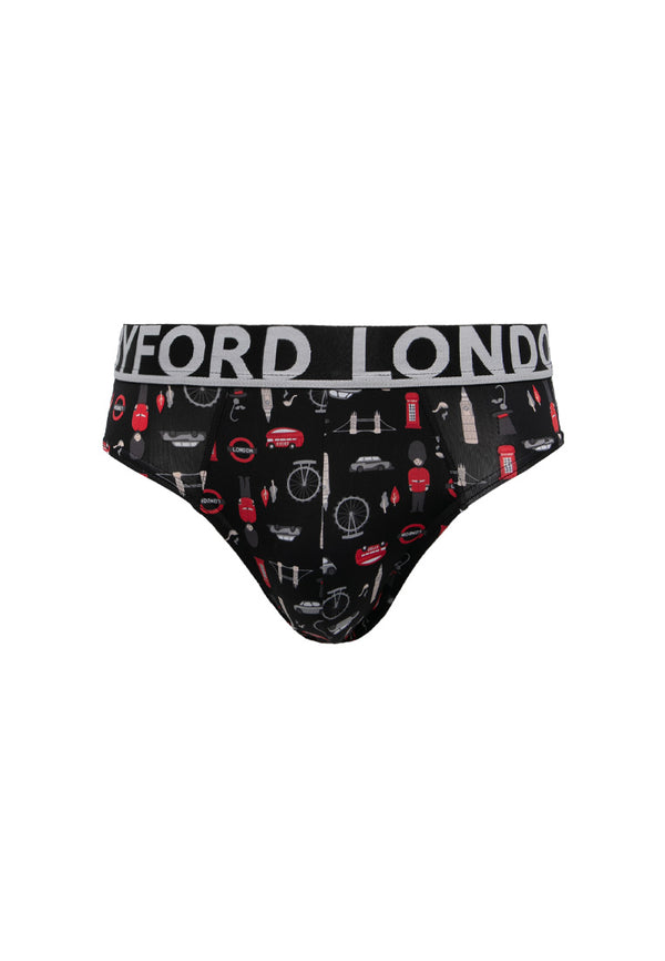 (3 Pcs) Byford Mens Microfibre Spandex Mini Brief Underwear Assorted Colours - BUB702M