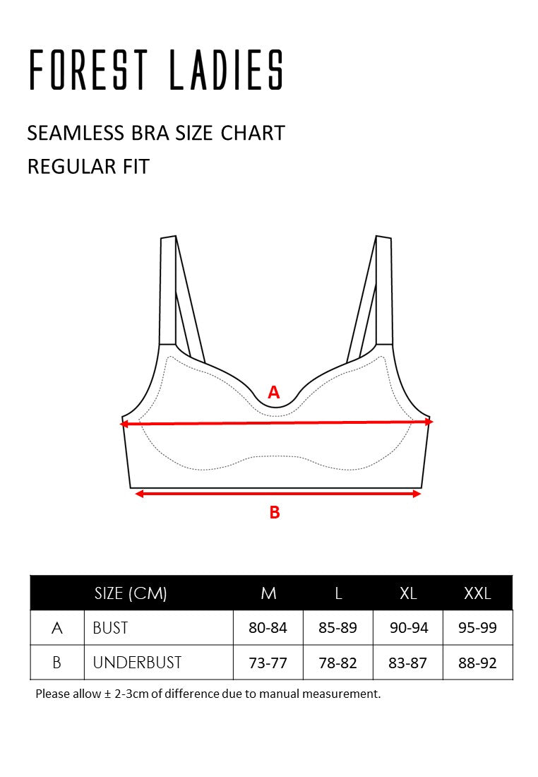 (1 Pc) Forest Ladies Nylon Spandex Seamless Bra Selected Colours - FBD0015L