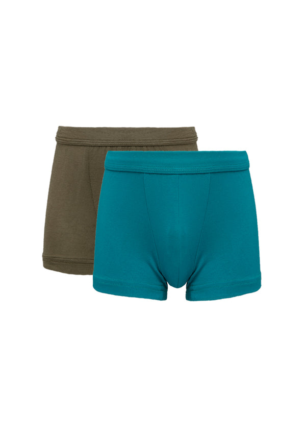 (2 Pcs) Byford Kids Bamboo Spandex Shorty Brief Assorted Colours - BUJ0005S