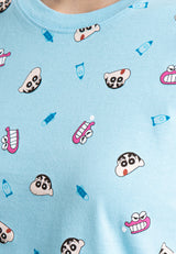 ( 1 Pc) Forest x Shinchan Ladies 100% Cotton Sleep Dress Pyjamas - CPD0027