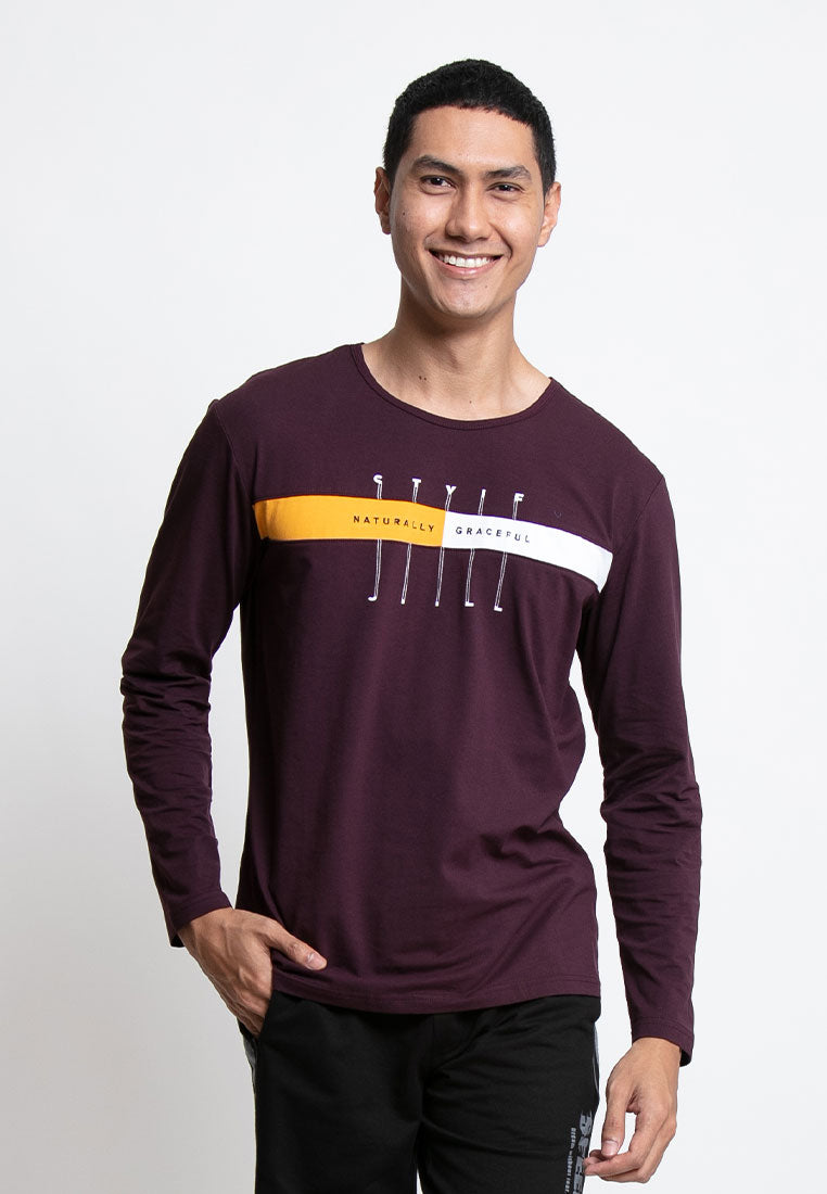 Forest Stretchable Colour Block Long Sleeve Tee Shirt Men | Baju T Shirt Lelaki Lengan Panjang - 23709