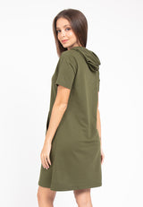 Forest Ladies Short Sleeve Hoodie Women Blouse Dress- 885012