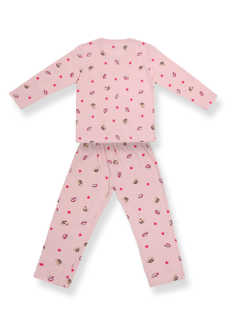 (1 Set) Forest x Shinchan Kids 100% Cotton Long Sleeve Long Pants Pyjamas Set - CPJ0002