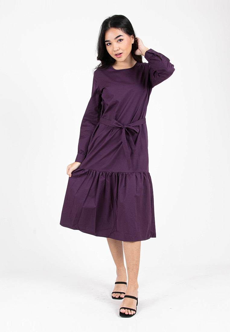 Forest Ladies Long Sleeve Woven Regular Cut Fashion Women Dress | Baju Perempuan Blouse - 822163