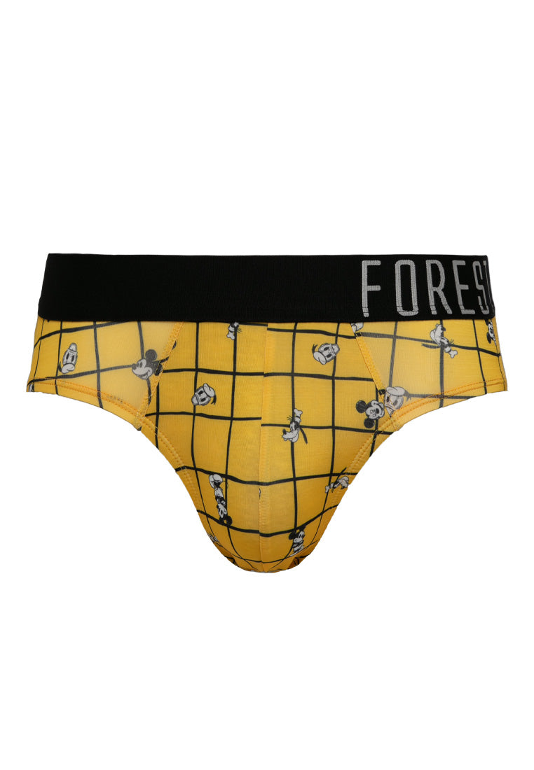 (3 Pcs) Forest X Disney Mens Microfibre Spandex Mini Brief Underwear Assorted Colours - WUD0024M