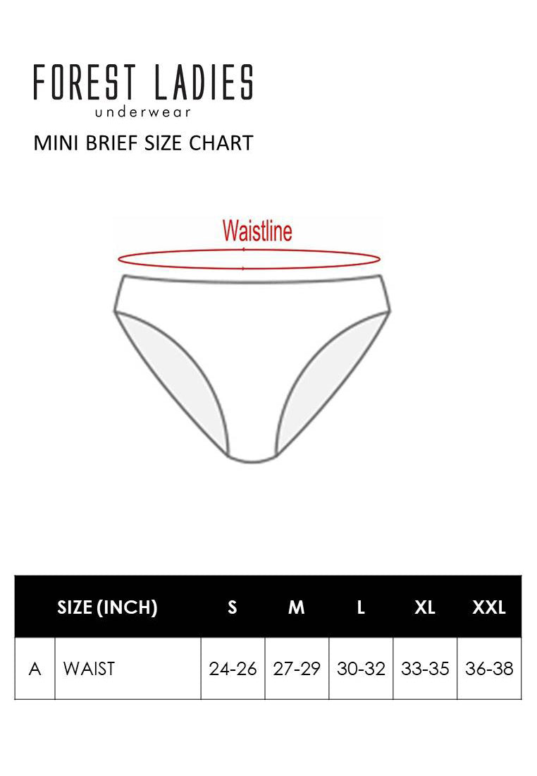 (3 Pcs) Forest Ladies Bamboo Spandex Mini Brief Underwear Assorted Colours - FLD0026M