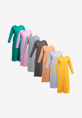 Forest Ladies Premium Cotton Linen Hand Feel Long Sleeve Casual Women Maxi Dress - 822127