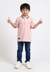 Forest Kids Premium Weight Cotton Stretchable Polo T Shirt Collar Tee | Baju T Shirt Budak Lelaki - FK20112