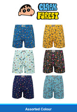 (2Pcs) Forest X Shinchan X Cloak Mens 100% Cotton Boxer Brief Underwear Assorted Colour-CUD0012X