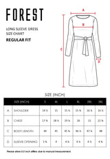 Forest Ladies Woven Long Sleeve Floral Pattern Women Dress | Baju Perempuan - 822220