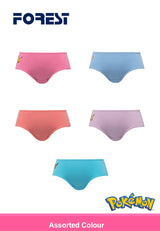 (5 Pcs) Pokémon Ladies Cotton Spandex Midi Brief Underwear Assorted Colours - PLD1002D