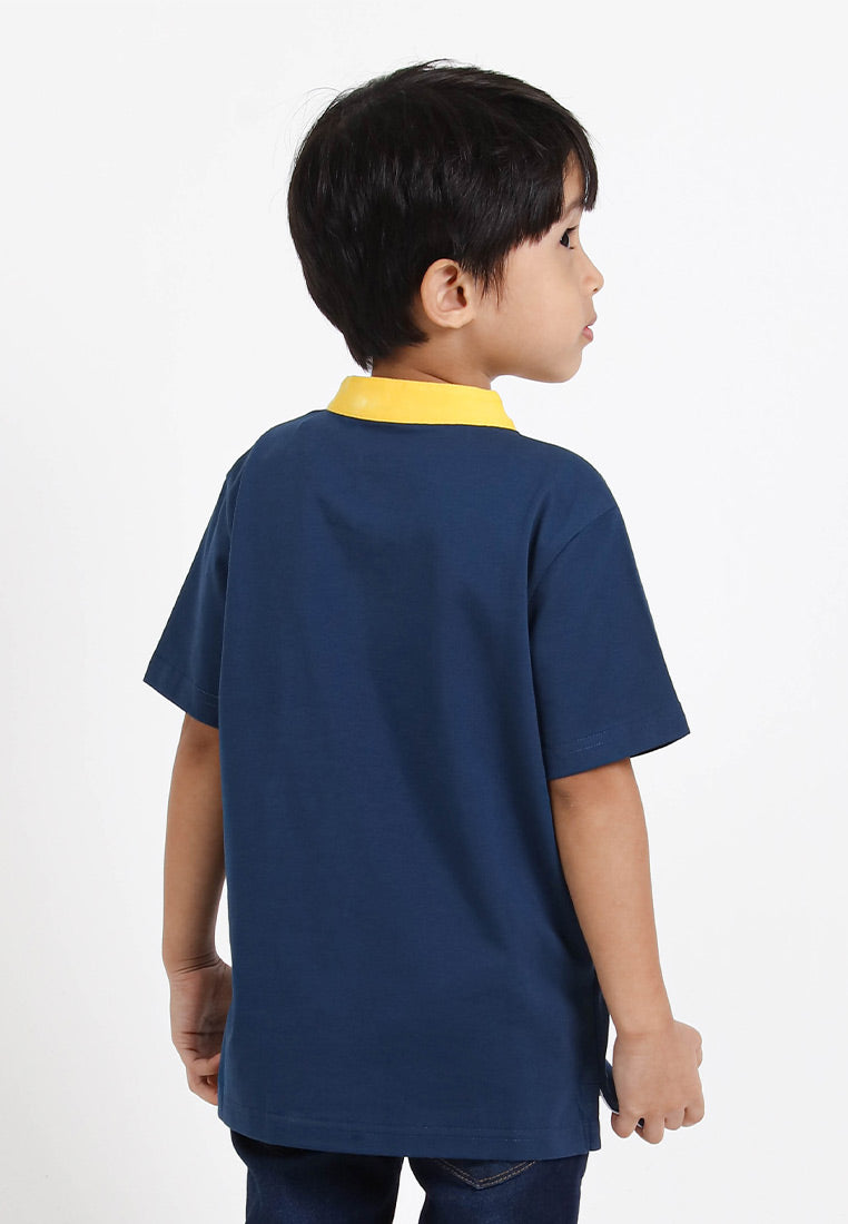 Forest Kids Premium Weight Cotton Stretchable Mandarin Collar T Shirt Men | T Shirt Baju Budak Lelaki - FK20170