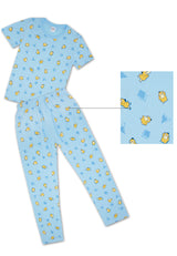 (1 Set) Pokémon Ladies 100% Cotton Short Sleeve Long Bottom Pyjamas - PPD1003